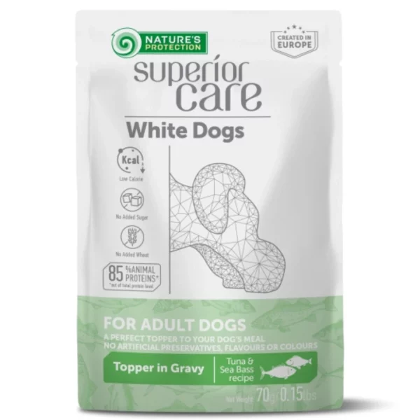 Pakiranje Nature's Protection Superior Care White Coat mokre hrane s tunom i brancinom za izbirljive odrasle pse svih pasmina